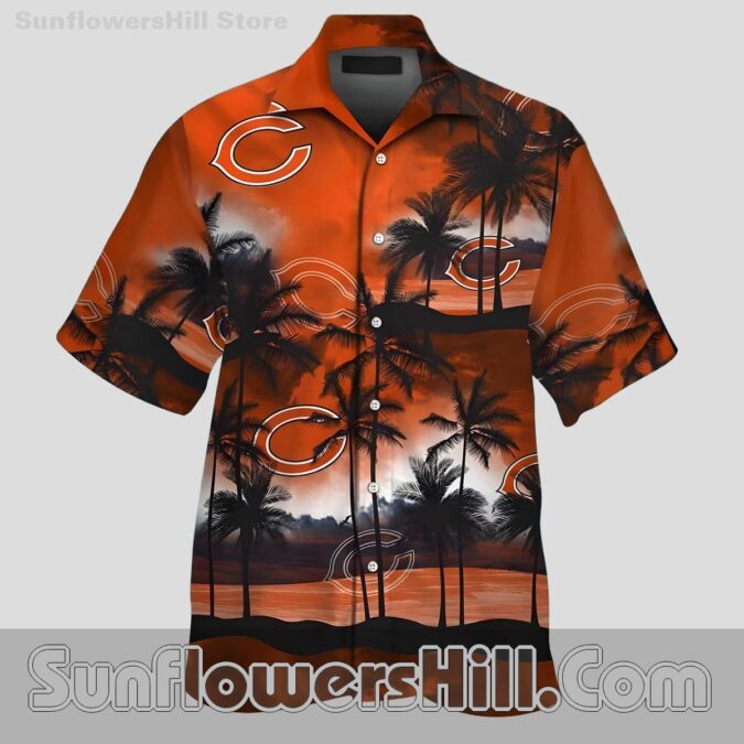 Chicago Bears Tropical Palm Tree Casual Shirt for Summer BBQs