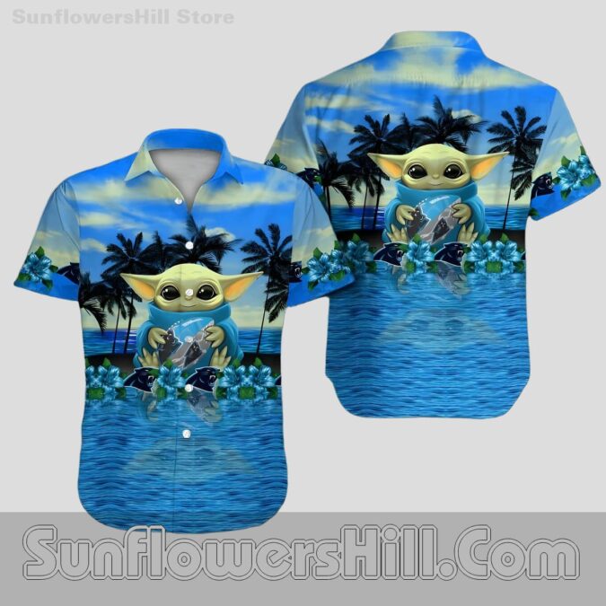 Carolina Panthers Baby Yoda Aloha Shirt for Game Day Fans