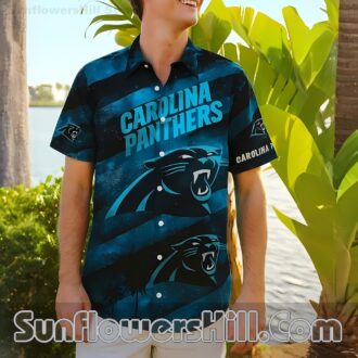 Carolina Panthers Black Stripe Hawaiian Shirt for Game Day Fans
