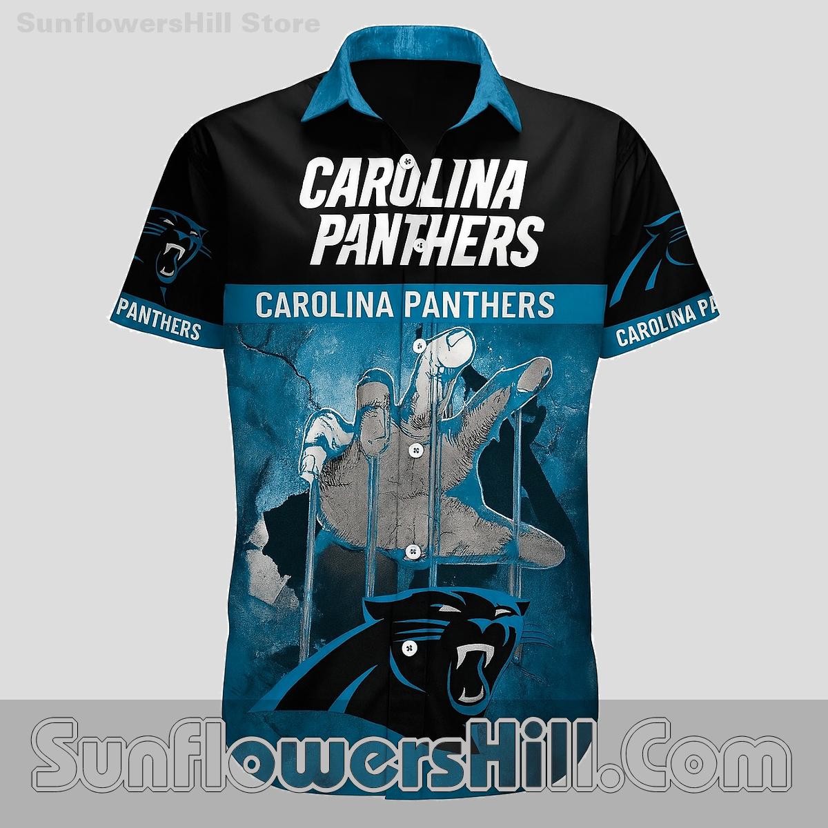 Carolina Panthers Blue Claw Button Up Shirt for Game Day Energy