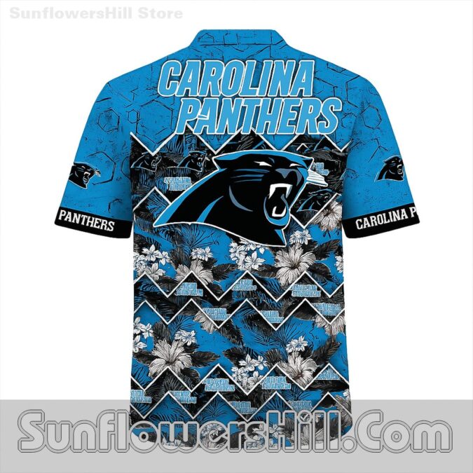 Carolina Panthers Blue Floral Hawaiian Shirt for Beach Parties