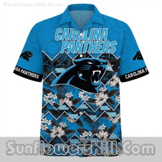 Carolina Panthers Blue Floral Hawaiian Shirt for Beach Parties