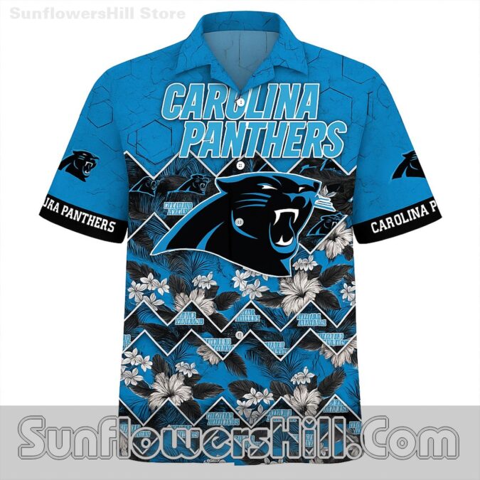 Carolina Panthers Blue Floral Hawaiian Shirt for Beach Parties