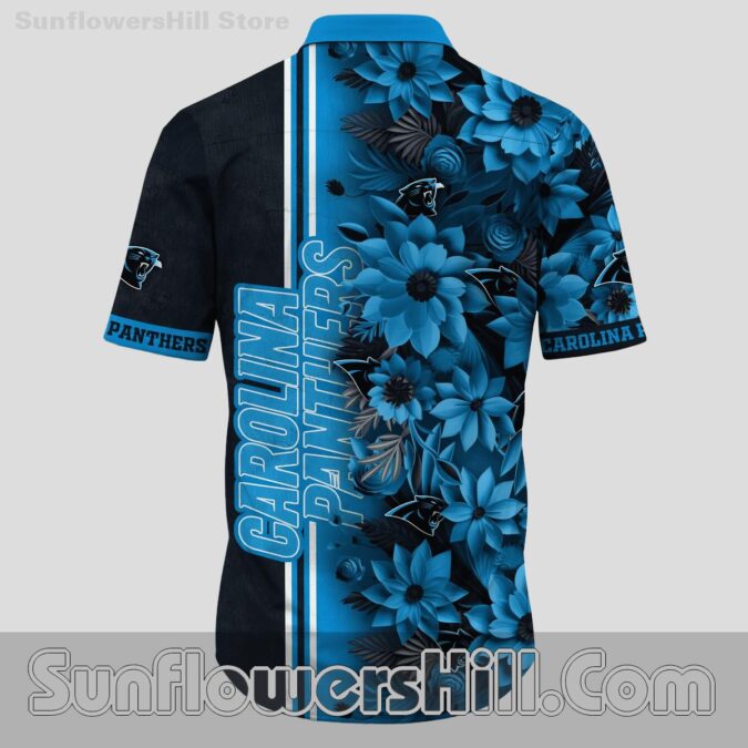 Carolina Panthers Blue Flower Aloha Shirt for Summer Beach Trips