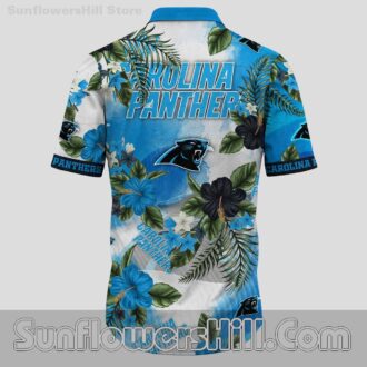 Carolina Panthers Blue Hibiscus Hawaiian Shirt for Game Day Fans