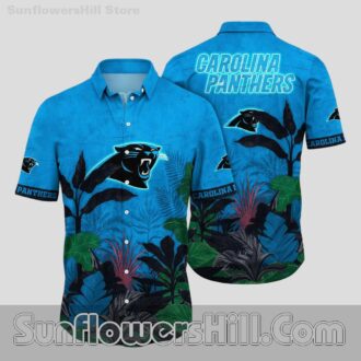 Carolina Panthers Blue Leaf Hawaiian Shirt for Beach Trips