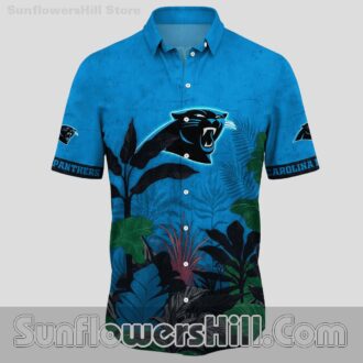 Carolina Panthers Blue Leaf Hawaiian Shirt for Beach Trips