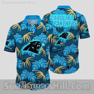 Carolina Panthers Blue Leaf Hawaiian Shirt for Game Day Tailgates