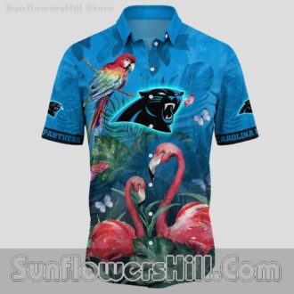 Carolina Panthers Flamingo Leaf Hawaiian Shirt for Summer BBQ Fans