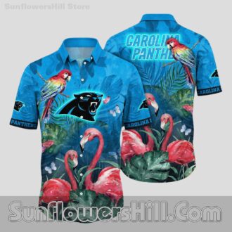 Carolina Panthers Flamingo Leaf Hawaiian Shirt for Summer BBQ Fans