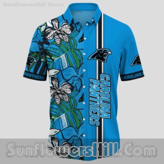 Carolina Panthers Green Leaf Hawaiian Shirt for Beach Day Tailgates