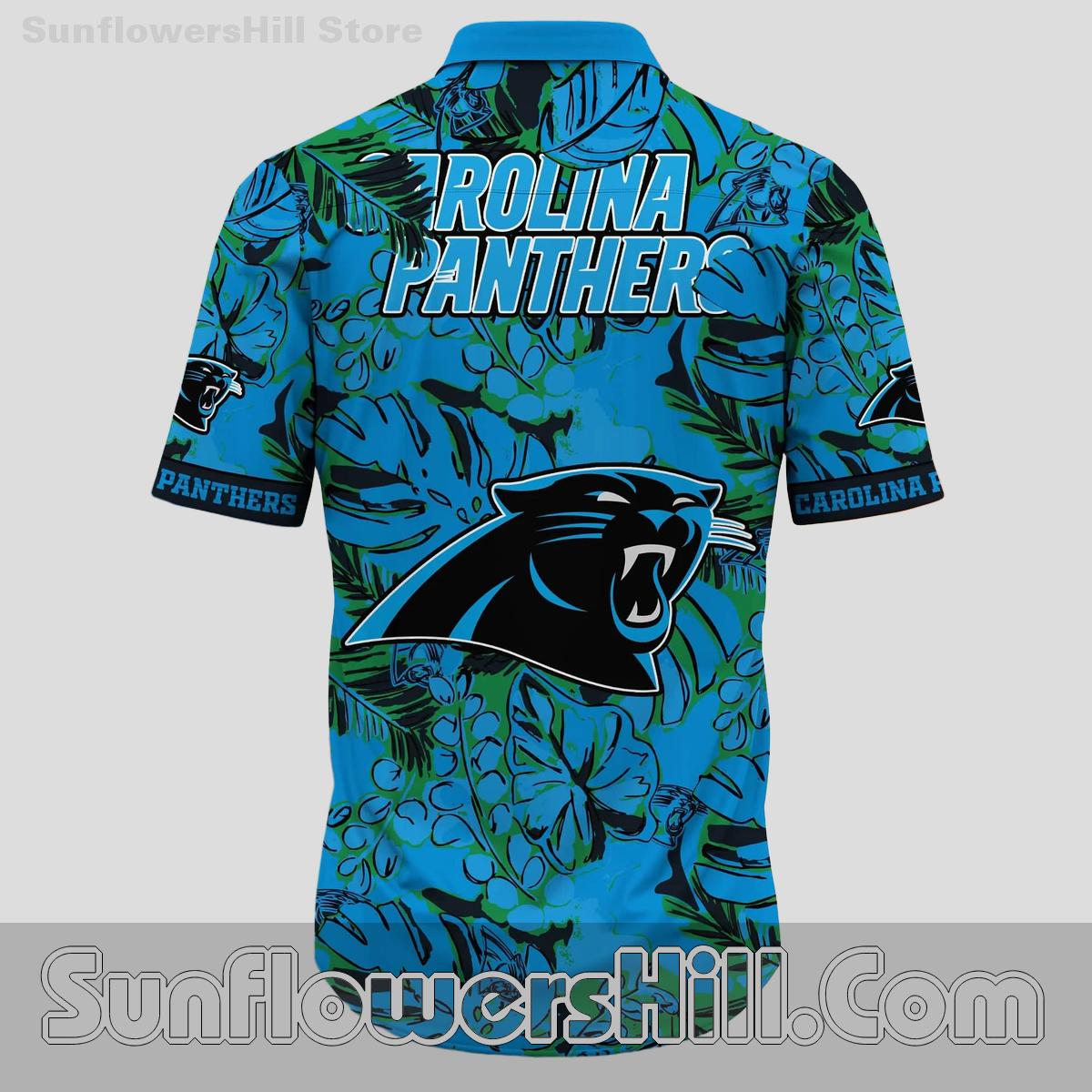 Carolina Panthers Green Leaf Hawaiian Shirt for Beach Trips