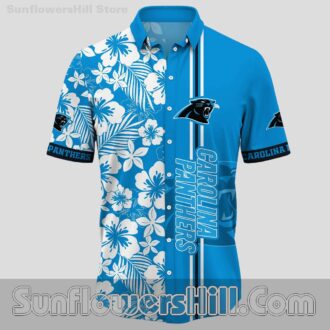 Carolina Panthers Hibiscus Floral Hawaiian Shirt for Beach Trips