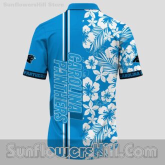 Carolina Panthers Hibiscus Floral Hawaiian Shirt for Beach Trips