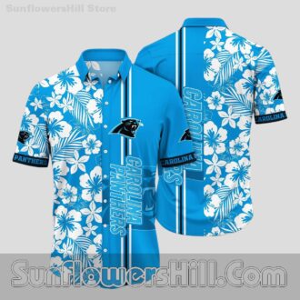Carolina Panthers Hibiscus Floral Hawaiian Shirt for Beach Trips