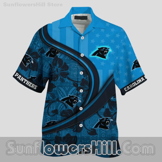 Carolina Panthers Hibiscus Print Hawaiian Shirt for Tailgate Fans