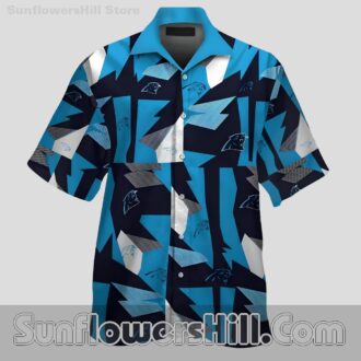 Carolina Panthers Lightning Pattern Button Up Shirt for Game Day Energy