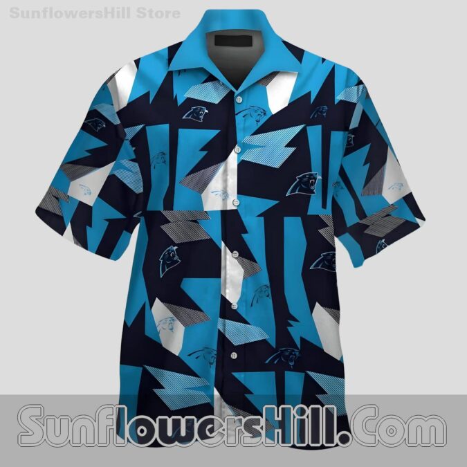 Carolina Panthers Lightning Pattern Button Up Shirt for Game Day Energy
