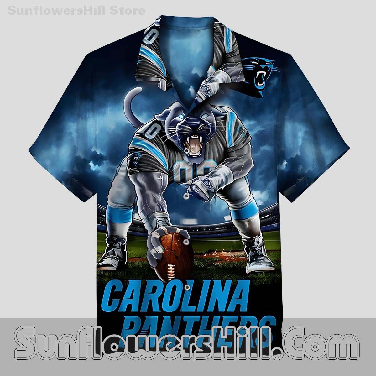 Carolina Panthers Mascot Graphic Hawaiian Shirt for Game Day Fans