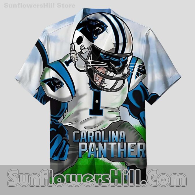 Carolina Panthers Mascot White Hawaiian Shirt for Tailgate Fans