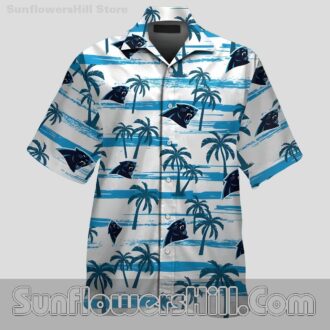 Carolina Panthers Relaxed Fit Palm Print Shirt for Vacation Vibes