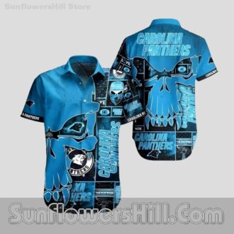 Carolina Panthers Skull Art Hawaiian Shirt for Game Day Fans