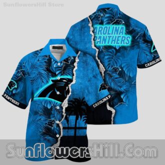 Carolina Panthers Split Palm Tree Hawaiian Shirt for Summer Cookouts