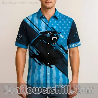 Carolina Panthers Star Stripe Button Up Shirt for Tailgate Parties