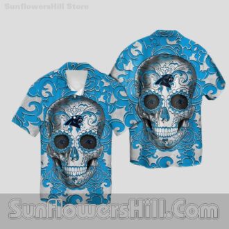 Carolina Panthers Sugar Skull Hawaiian Shirt for Game Day Fans