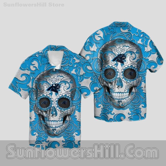 Carolina Panthers Sugar Skull Hawaiian Shirt for Game Day Fans