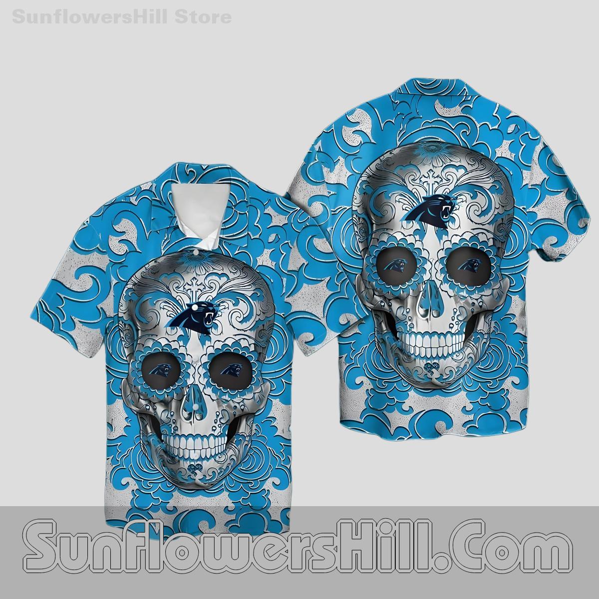 Carolina Panthers Sugar Skull Hawaiian Shirt for Game Day Fans