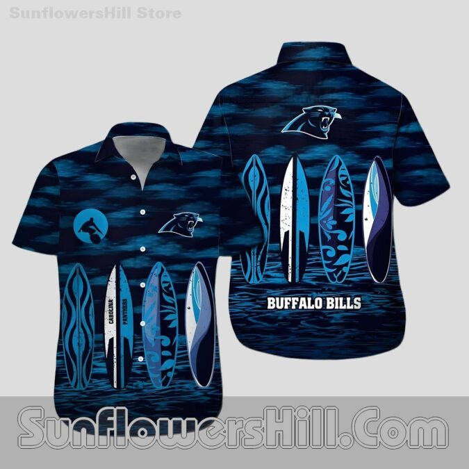 Carolina Panthers Surfboard Wave Button Up Shirt for Beach Trip Fans