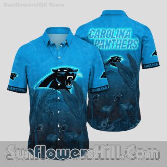 Carolina Panthers Tropical Leaf Button Up Shirt for Game Day Fans
