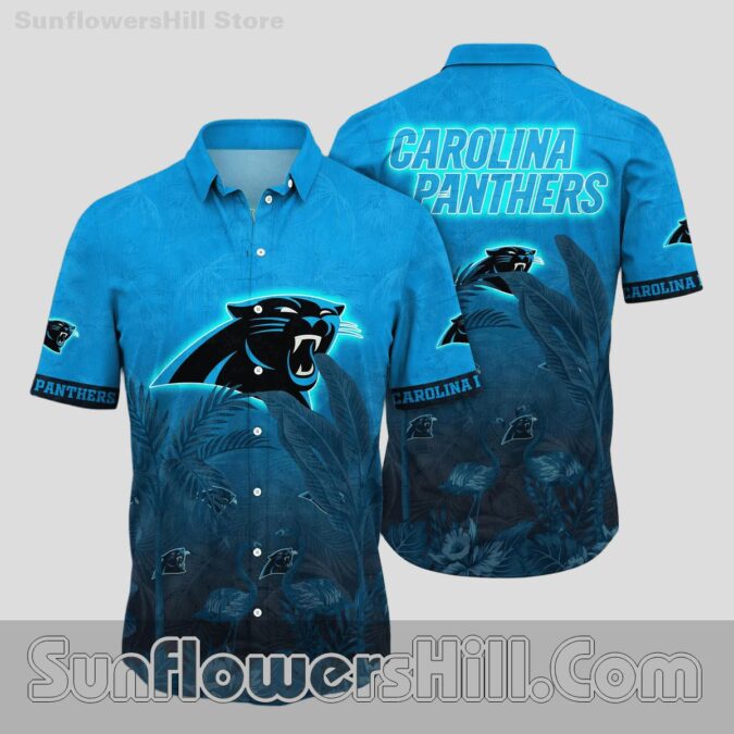 Carolina Panthers Tropical Leaf Button Up Shirt for Game Day Fans