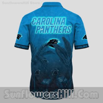 Carolina Panthers Tropical Leaf Button Up Shirt for Game Day Fans