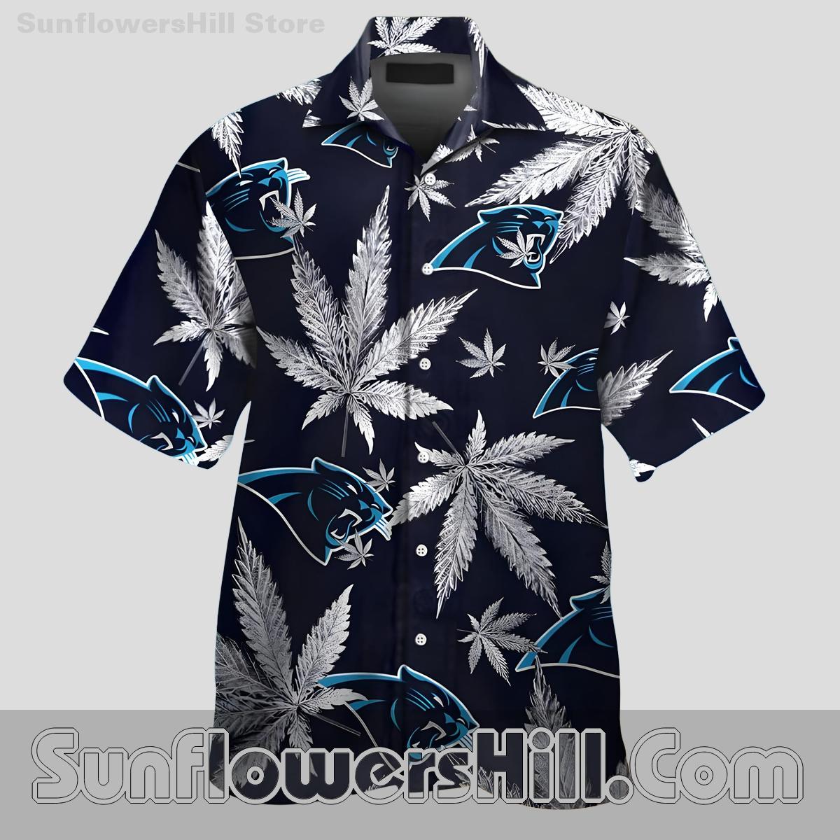 Carolina Panthers Tropical Leaf Casual Shirt for Summer Vibes