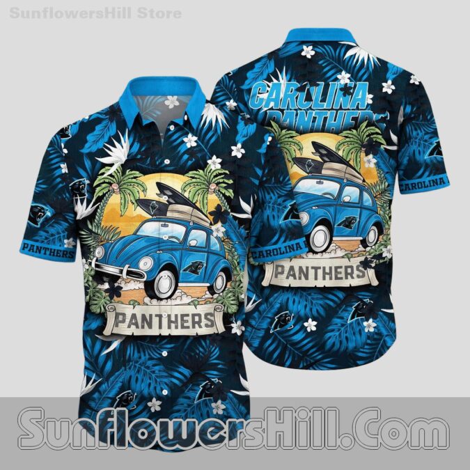 Carolina Panthers Vintage Car Casual Shirt for Football Fans