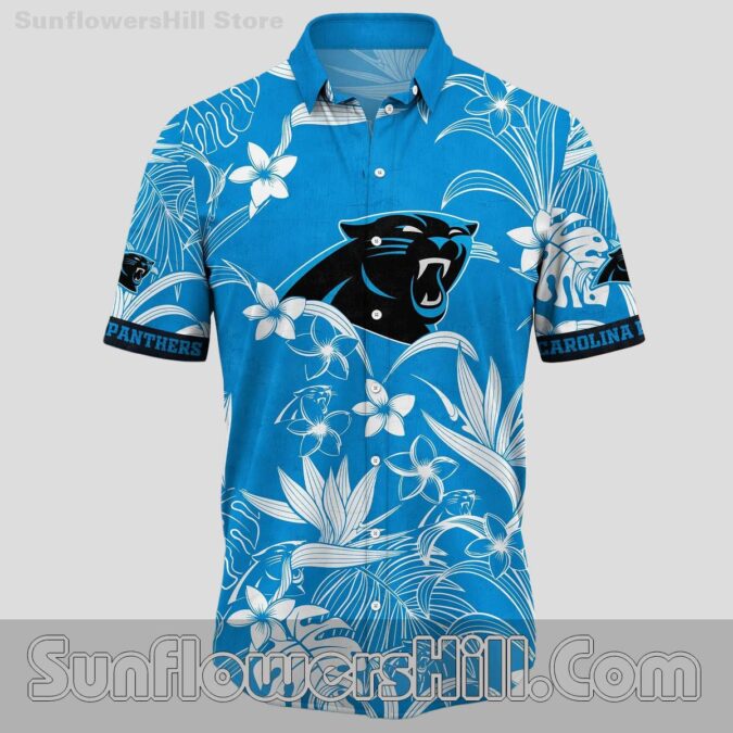 Carolina Panthers White Floral Hawaiian Shirt for Game Day Fans
