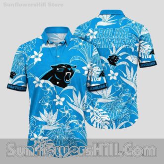 Carolina Panthers White Floral Hawaiian Shirt for Game Day Fans