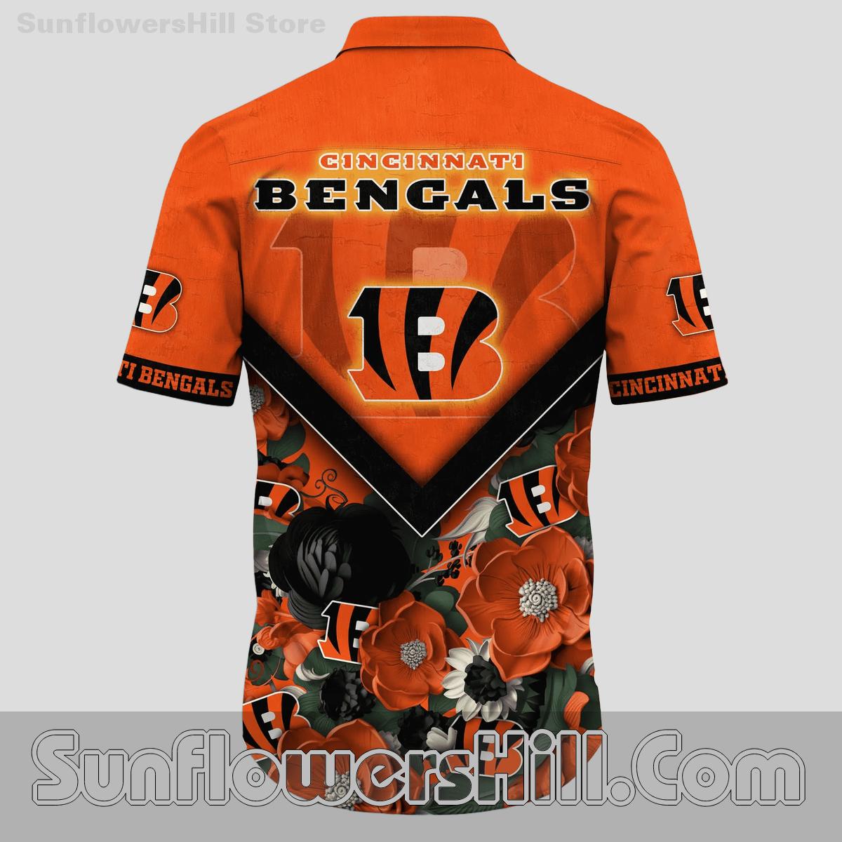Cincinnati Bengals Chevron Rose Hawaiian Shirt for Game Day Style