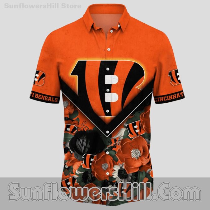 Cincinnati Bengals Chevron Rose Hawaiian Shirt for Game Day Style