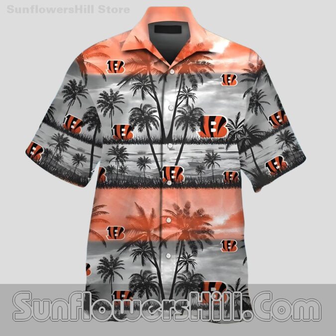 Cincinnati Bengals Coastal View Short Sleeve Shirt for Vacation Vibes