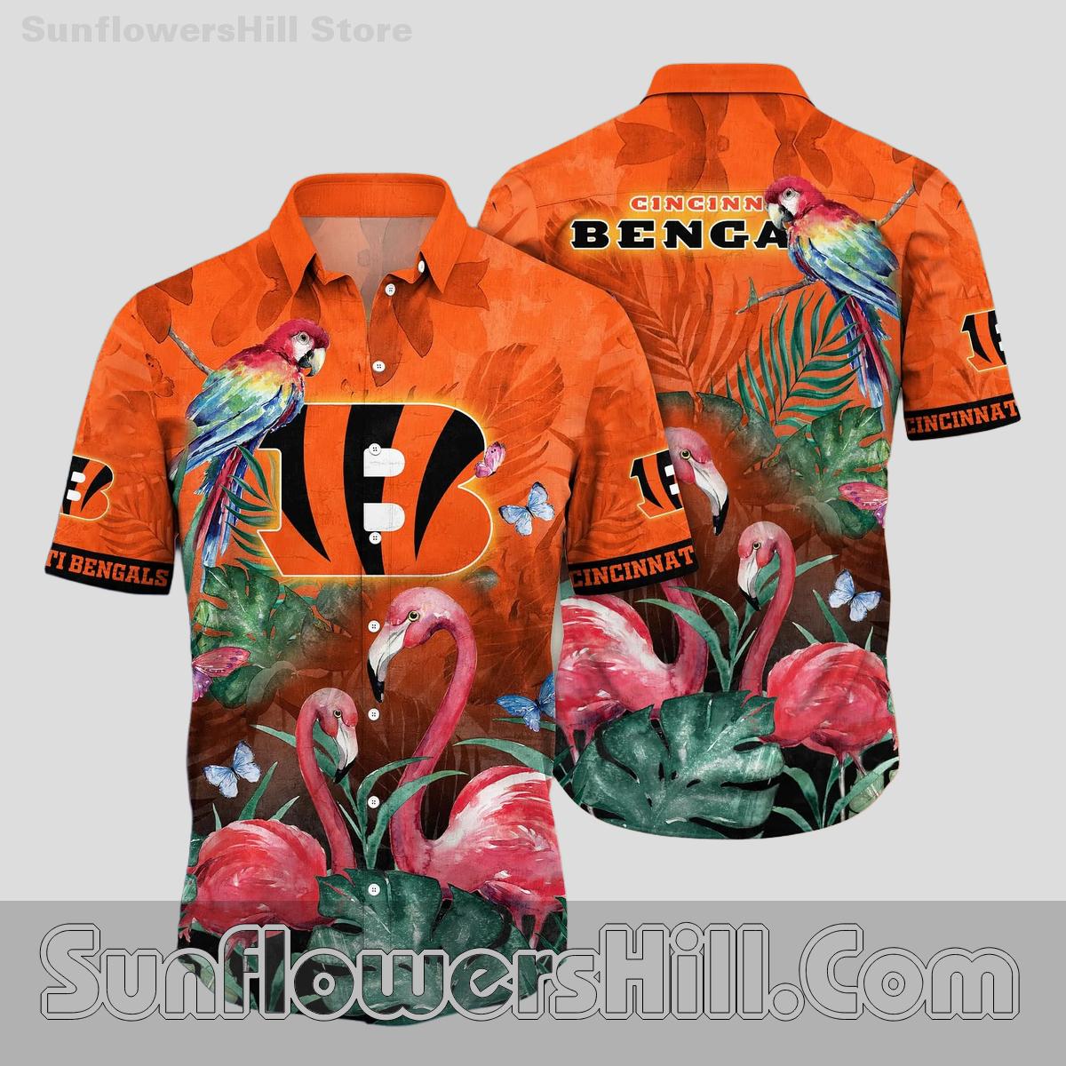 Cincinnati Bengals Flamingo Print Hawaiian Shirt for Beach Trip Fans
