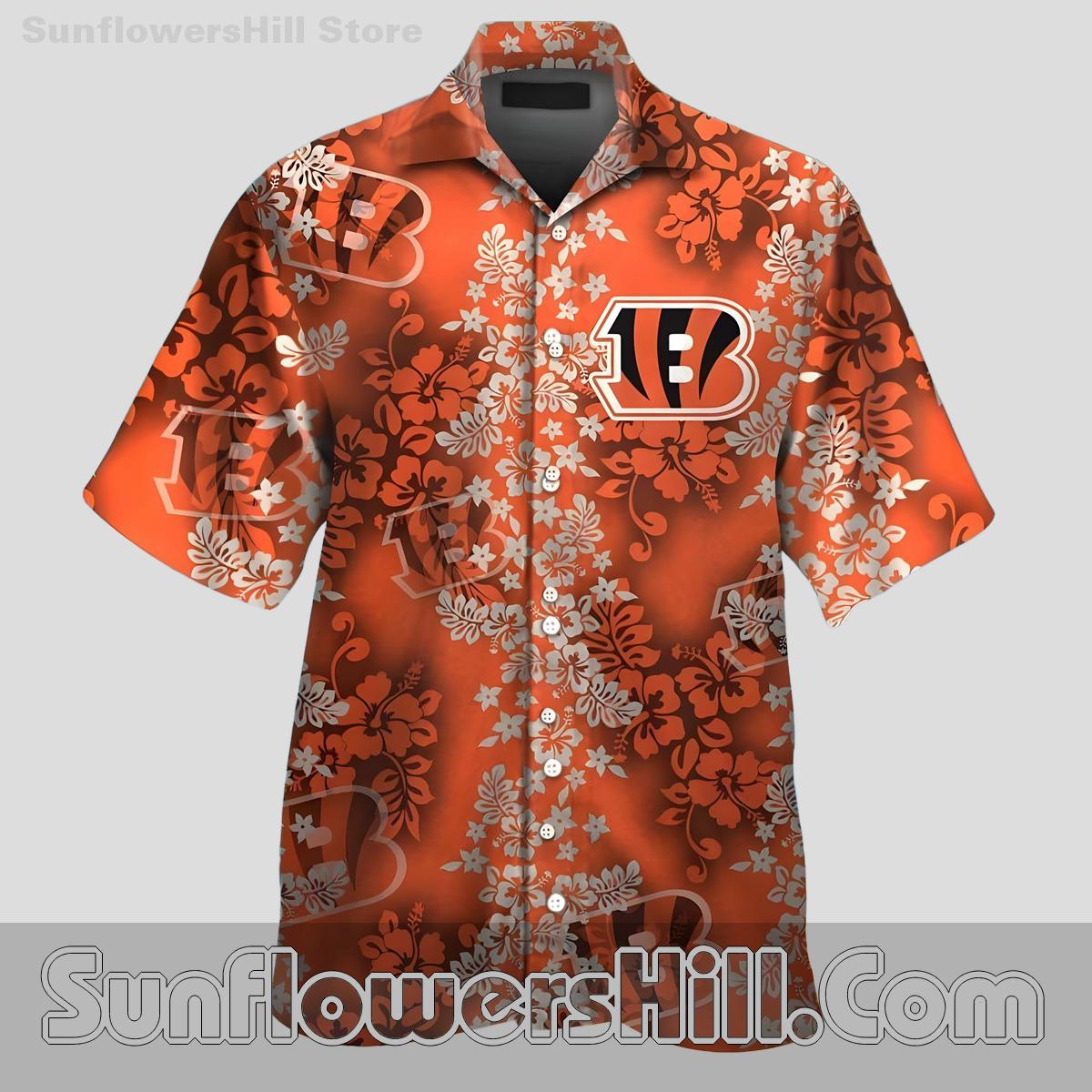Cincinnati Bengals Floral Aloha Hawaiian Shirt for Summer Beach Days