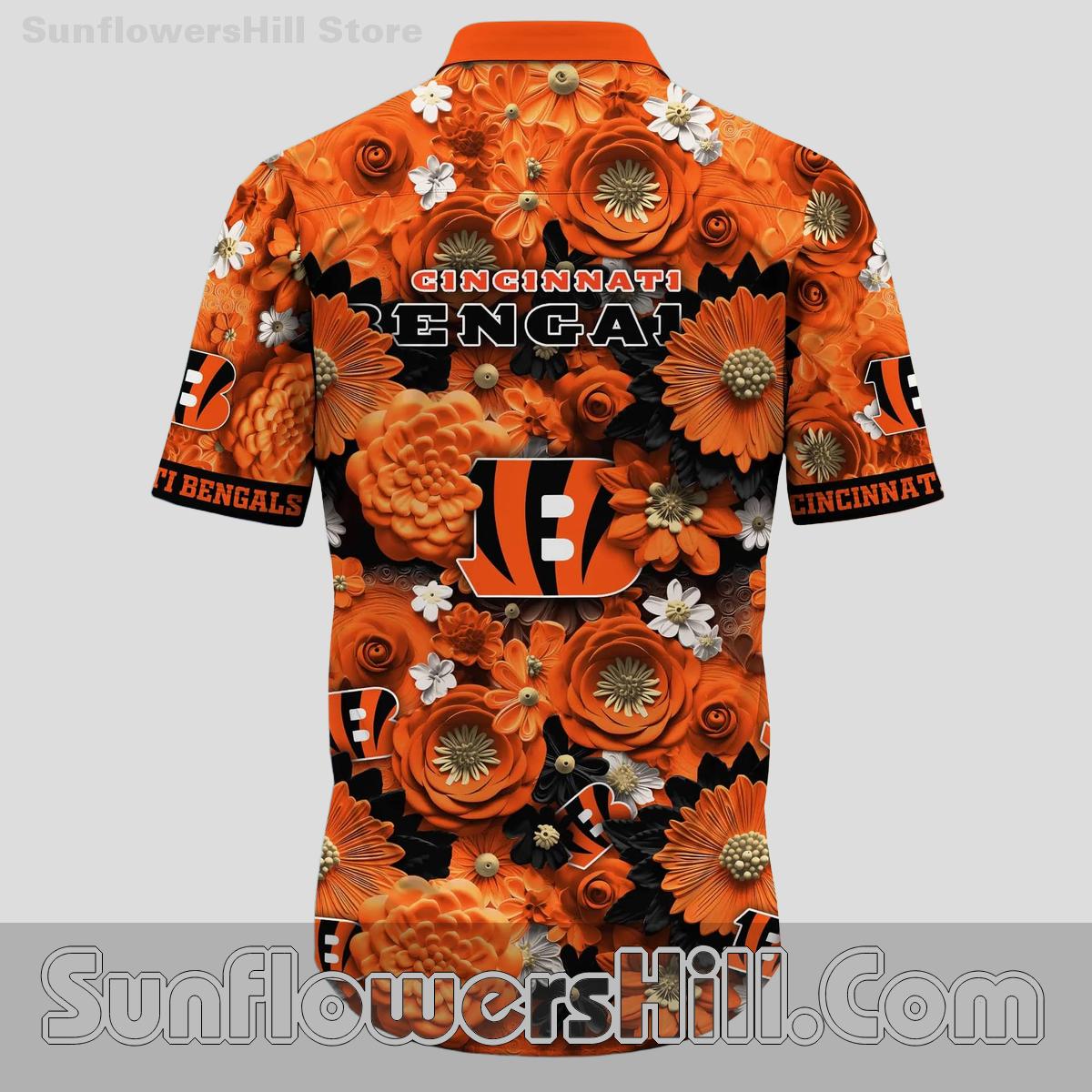 Cincinnati Bengals Floral Burst Hawaiian Shirt for Game Day Fans