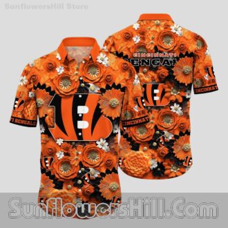 Cincinnati Bengals Floral Burst Hawaiian Shirt for Game Day Fans