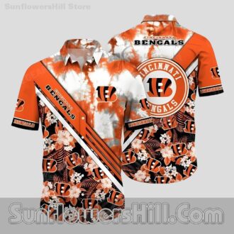 Cincinnati Bengals Hibiscus Pattern Short Sleeve Shirt for Football Lovers