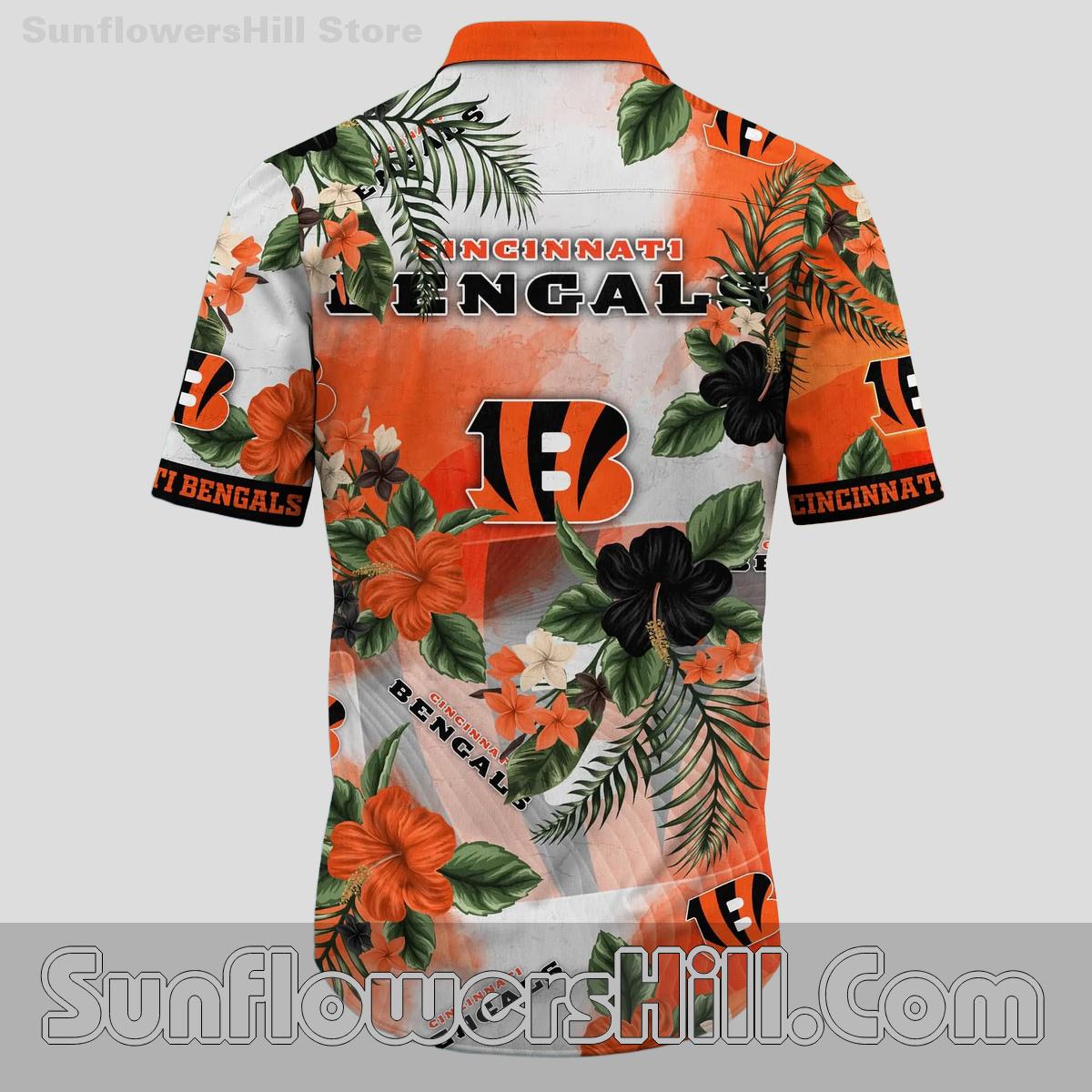 Cincinnati Bengals Palm Flower Casual Shirt for Football Sundays