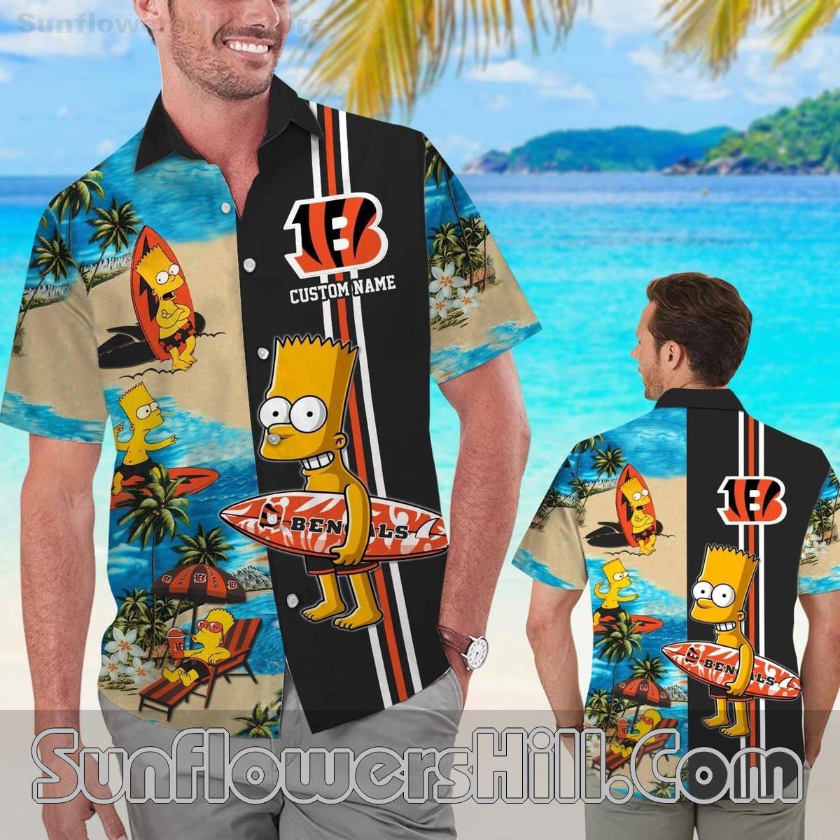 Cincinnati Bengals Simpsons Style Casual Shirt for Tailgate and BBQ