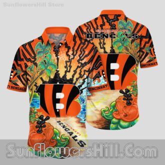 Cincinnati Bengals Sunset Volcano Hawaiian Shirt for Beach Lovers